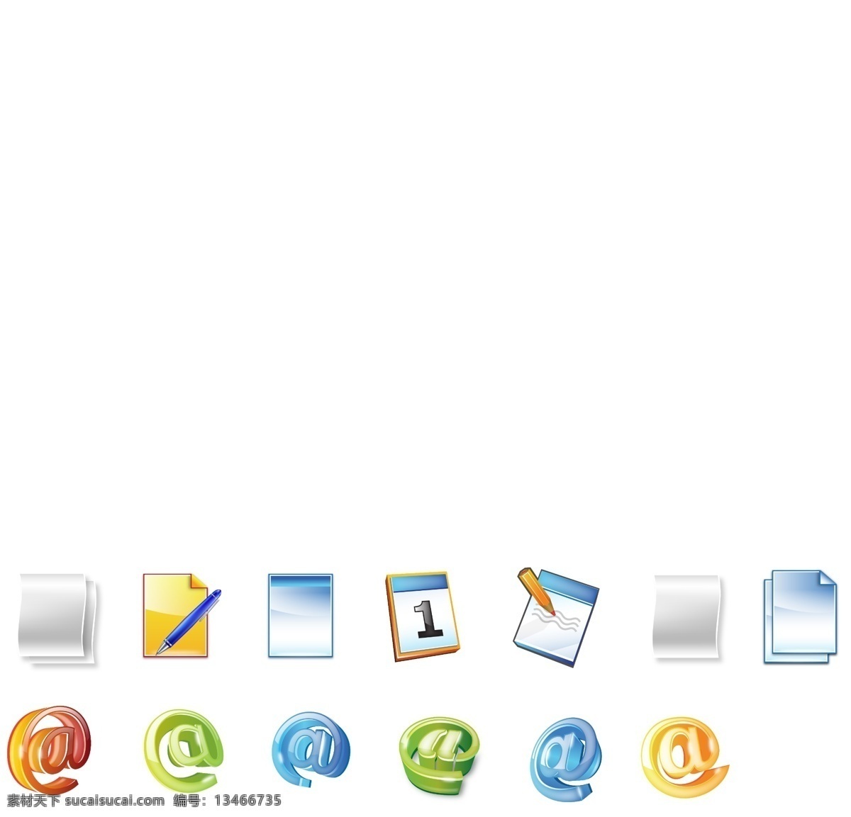 文档 日历 邮件 标志 超酷 图标 分层 3d 笔 三维 文件 晶体 电子邮件 web2.0 psd源文件