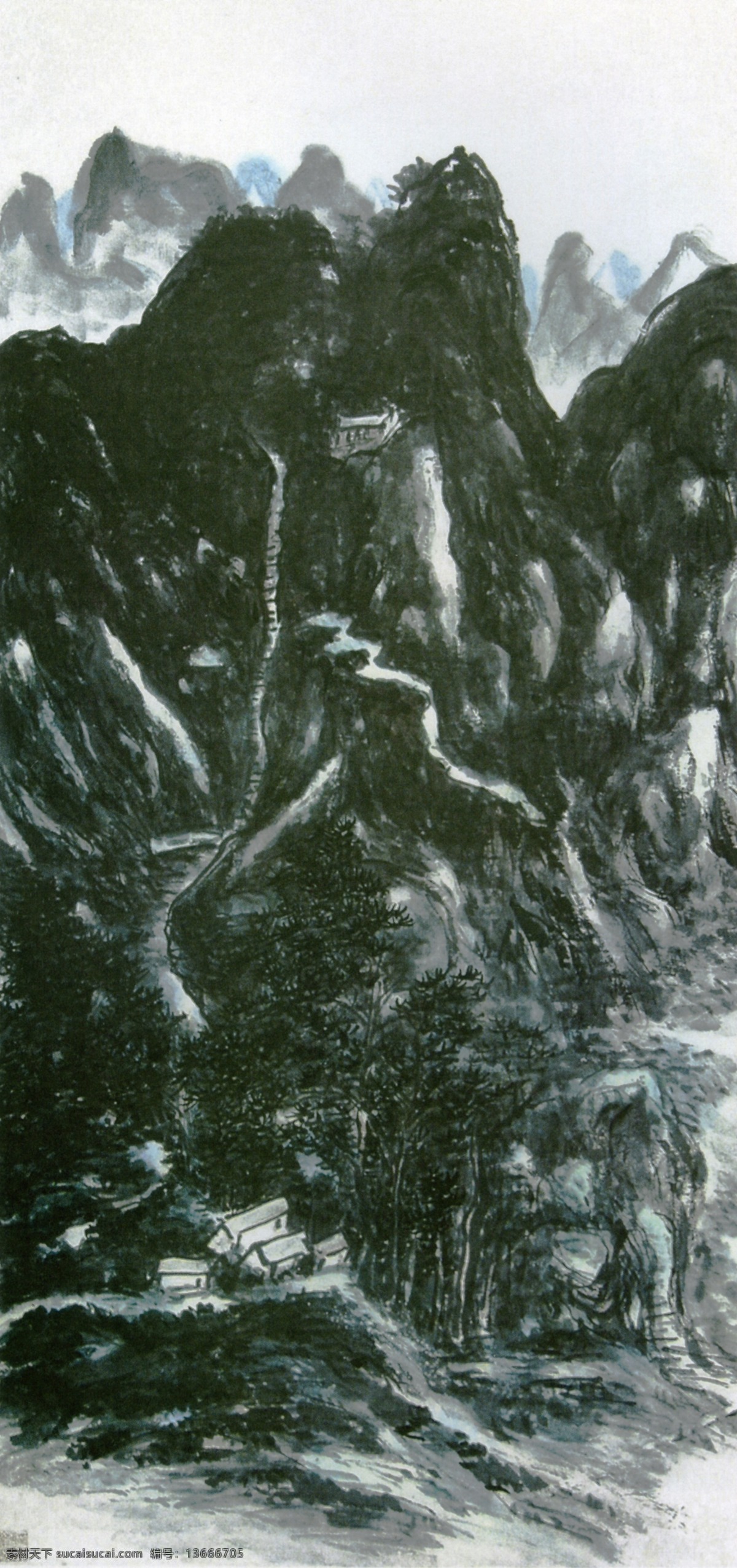 山水画 背景 临摹 色彩 书法 水墨 作品 杰作 黄宾虹作品