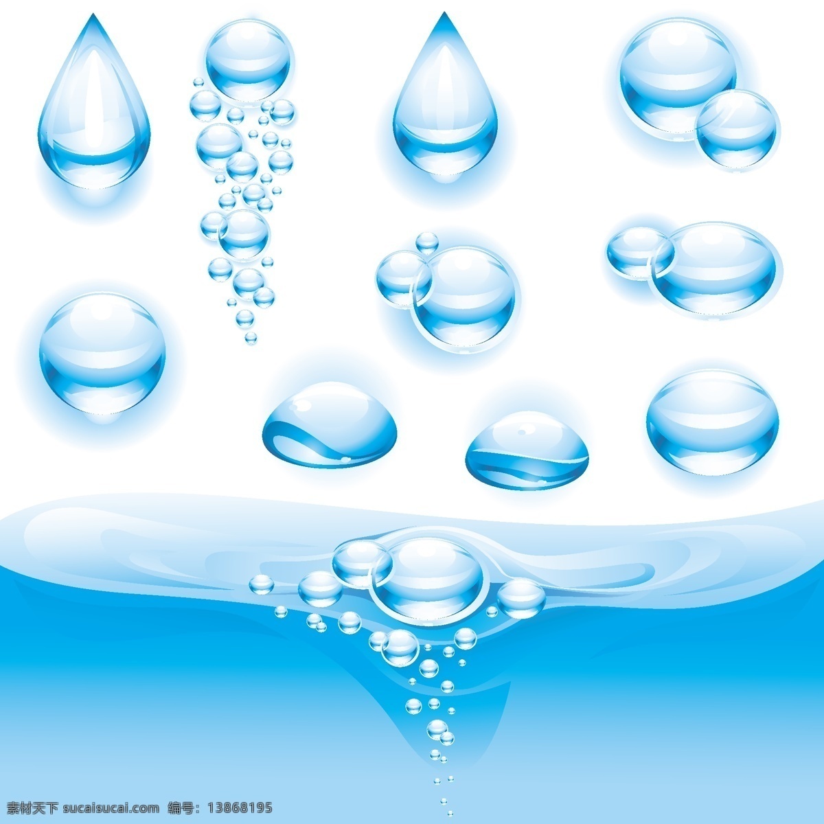 精美 水滴 水泡 矢量 矢量图 源文件 精致实用 其他矢量图