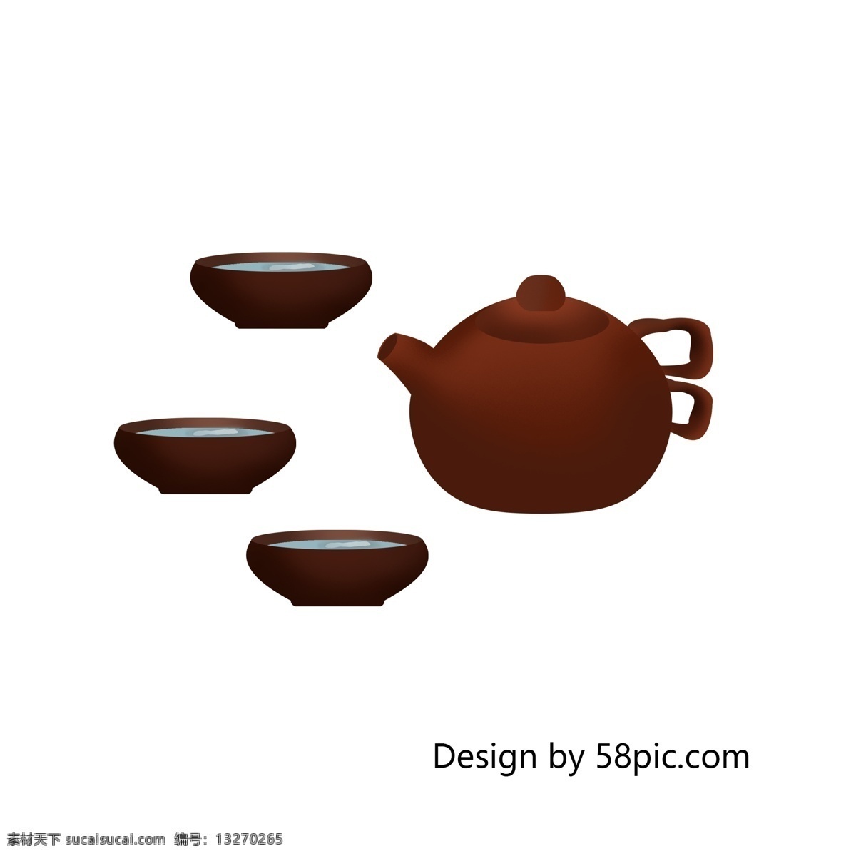 精致 功夫茶 茶壶 茶杯 休闲 简约
