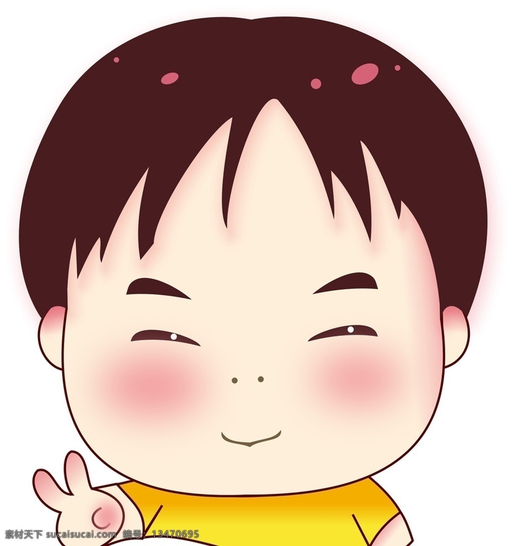 小胖头像 卡通 可爱头像 小孩 头像 小胖 可爱 头像人物 顽皮 儿童 logo 插图 开心 笑脸 教育 小学 幼儿园 卡通设计 动漫动画 动漫人物
