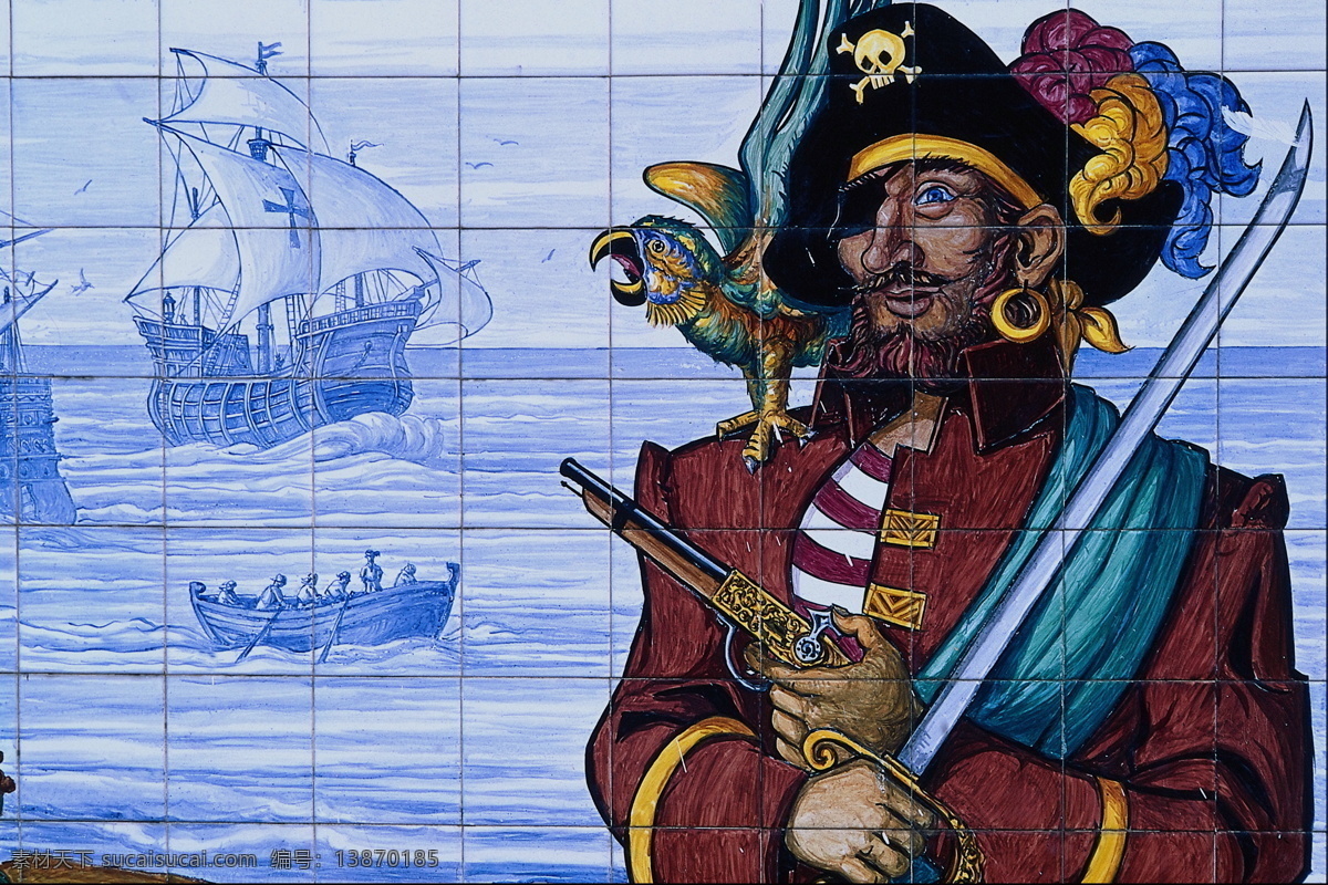 船长 壁画 船长壁画 世界 宗教 素材图片 西方 瓷砖 船长磁片壁画 船长瓷砖拼图 文化艺术