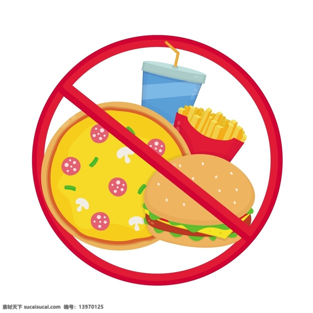 汉堡 小图标 禁止 暴饮暴食 可乐 标志图标 其他图标