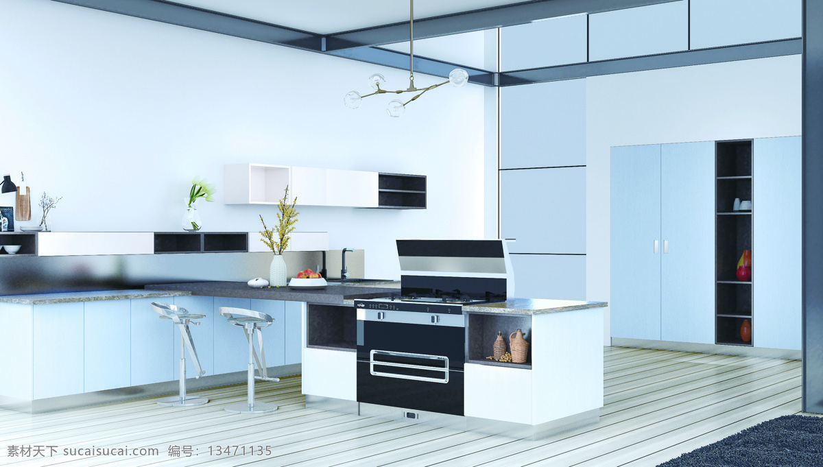 现代整体厨房 欧诺尼 集成灶 整体厨房 厨房电器 欧美风格厨房 3d设计 3d作品