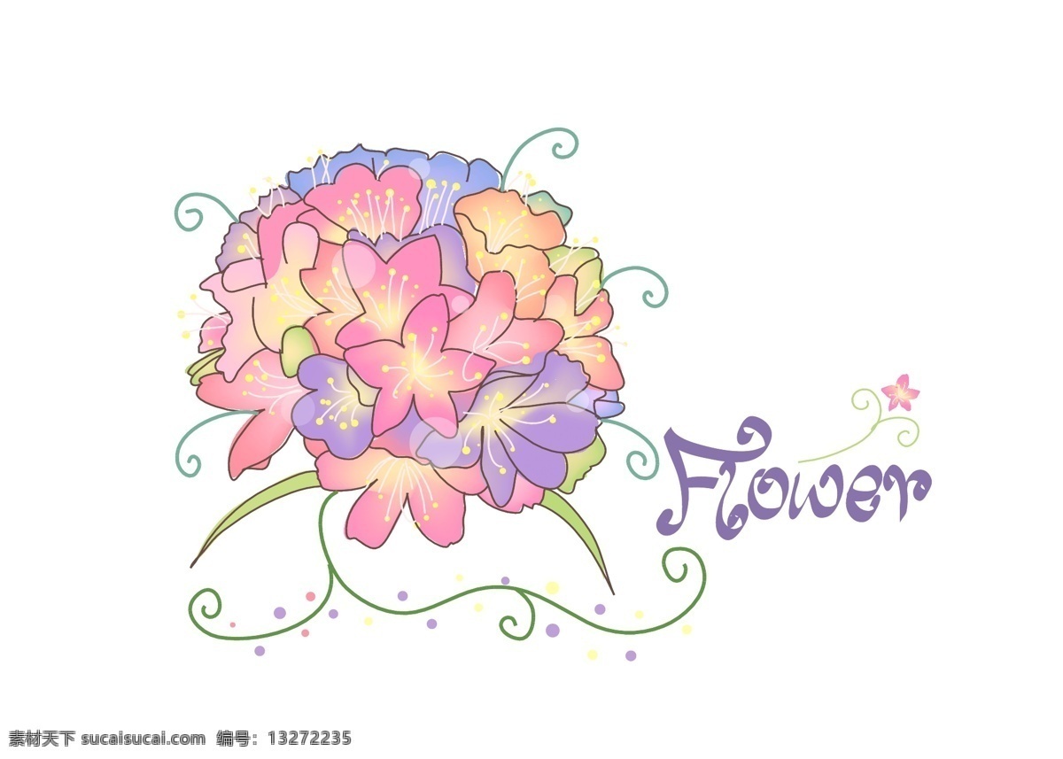 鲜艳 花朵 植物 图案 矢量图 花卉 花藤 绿叶 手绘 素描 藤蔓 鲜花 花朵植物图案 tua 花纹花边
