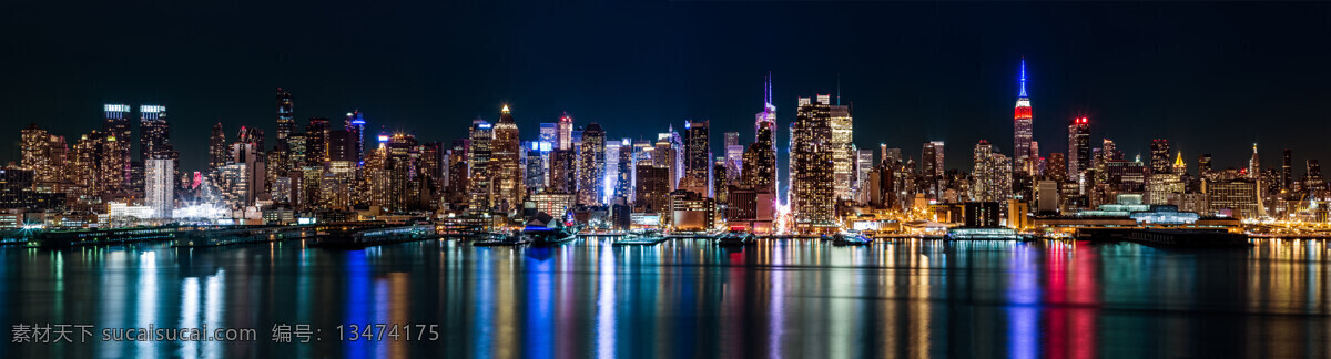 纽约 夜景 横幅 曼哈顿 高楼大厦 摩天大楼 繁华都市 建筑风景 城市风景 城市风光 美丽风景 美丽景色 风景摄影 美景 环境家居