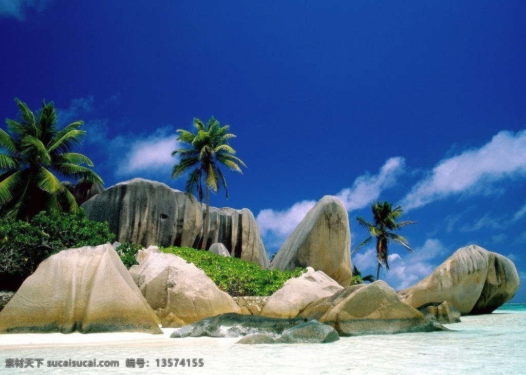 海边风景 自然风景 大自然 风景如画 风景壁纸 礁石 椰树 海边 风景 系列 二 自然景观