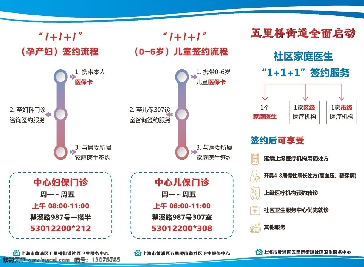 卫生 服务中心 三 折页 卫生服务折页 医院三折页 蓝底三折页 三折页 医疗折页