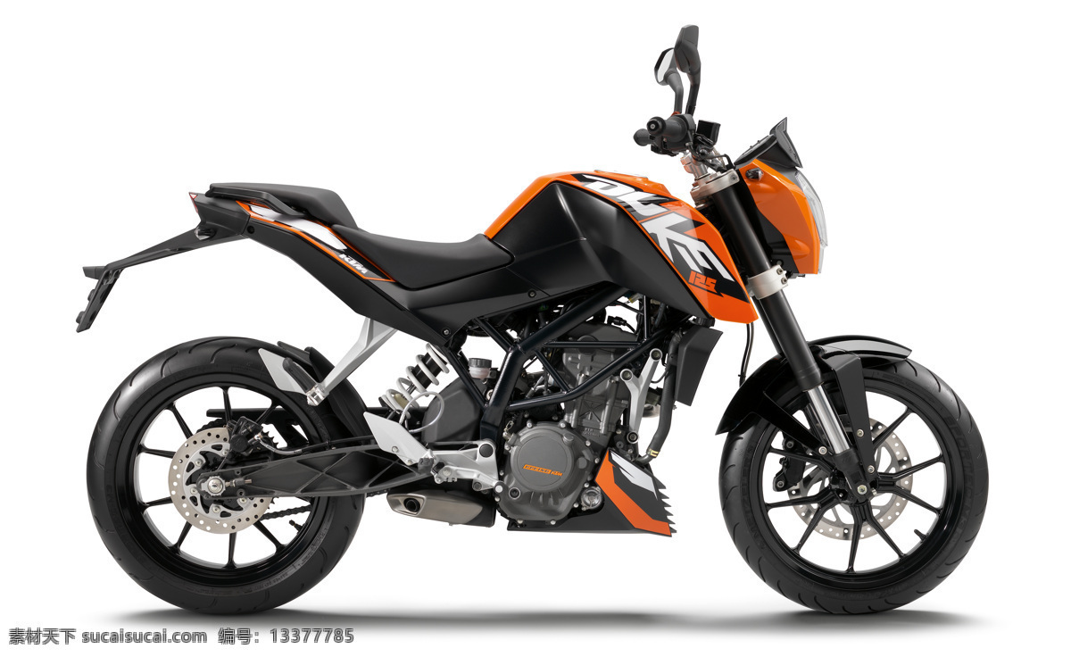 ktm摩托 duke 右侧面 街车 ktm 摩托 橙色 街跑 机车系列 交通工具 现代科技