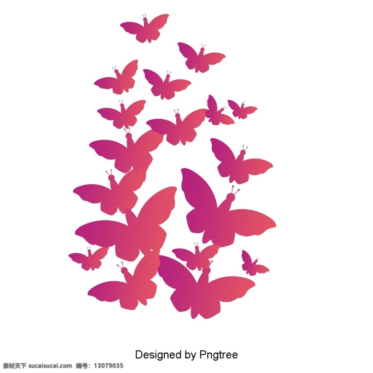 简单 卡通 蝴蝶 图案 昆虫 图形 渐变 抽象 图像 装饰 元素