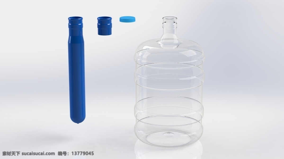 加仑 瓶 胚 颈 58 mm 宠物 预制件 3d模型素材 其他3d模型