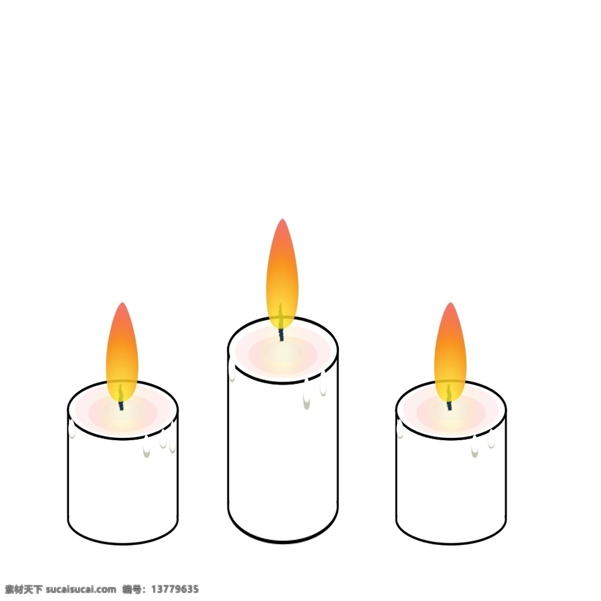 节日 祈祷 蜡烛 元素 可商用 矢量
