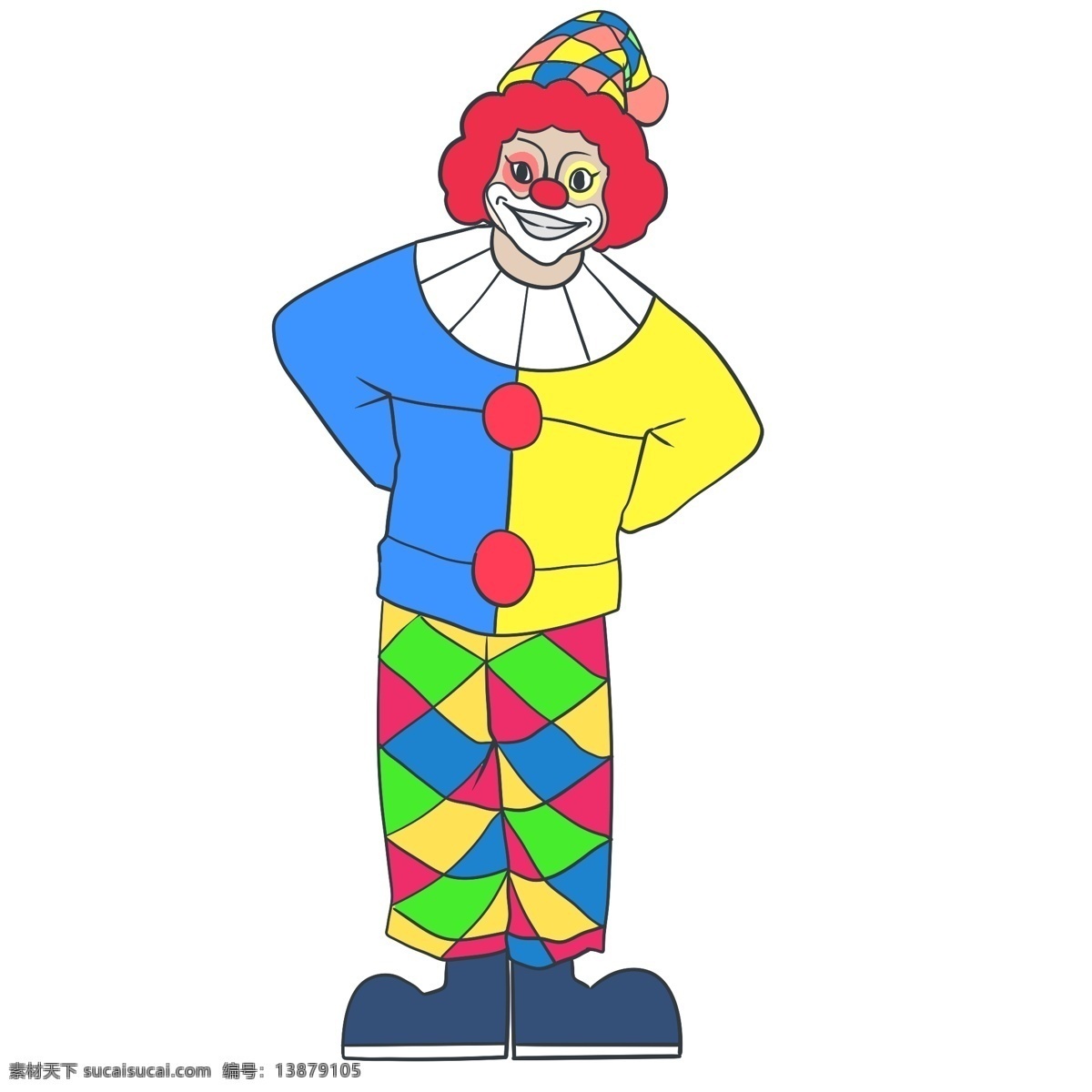 狂欢 派对 表演 小丑 表演小丑人物 彩色服装小丑 愚人 卡通小丑插画 愚人节 插画