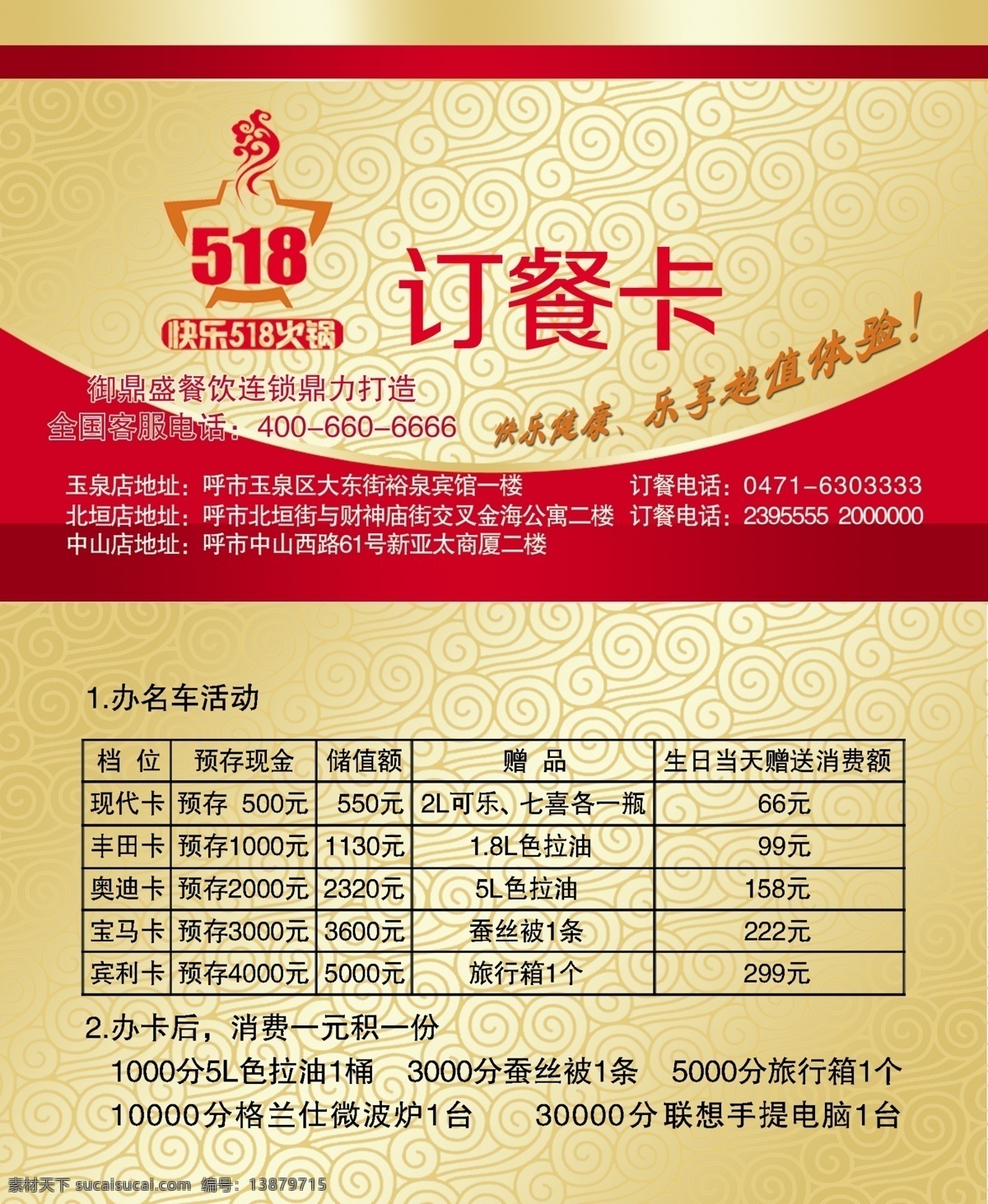 订餐卡 火锅店 名片底版 卡片样板 名片卡片 广告设计模板 源文件