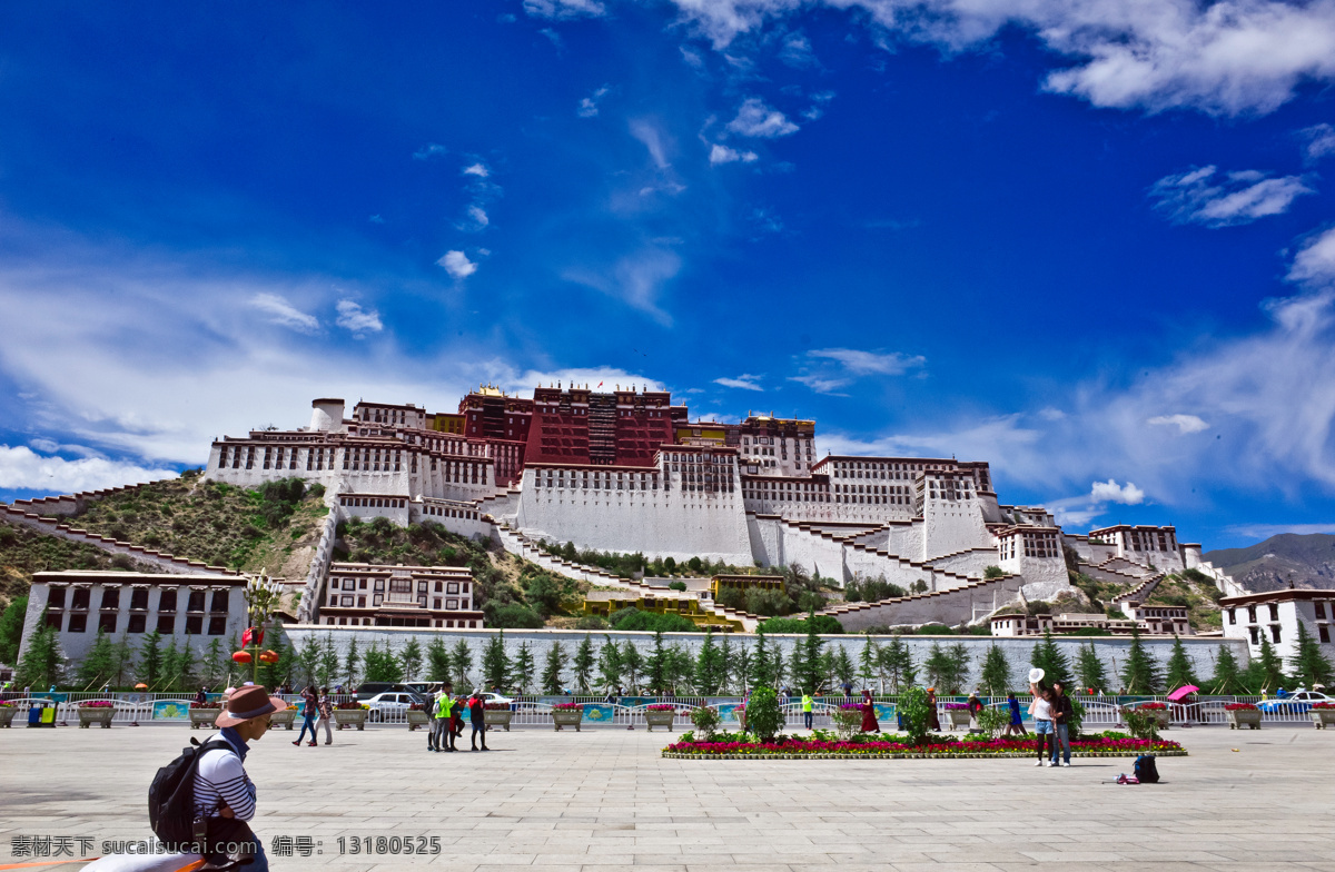 布达拉宫 布达拉宫全景 蓝天布达拉宫 建筑景观 名胜古迹 自然景观