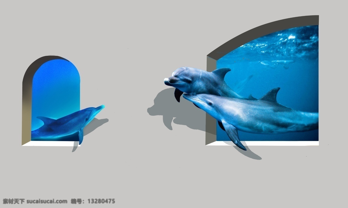 卡通 3d 画 冰河世纪 3d画 海底 海豚 互动 画展 立体画 文化艺术 影视娱乐 psd源文件