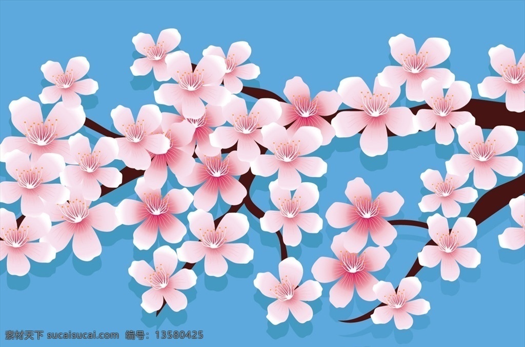 樱花矢量背景 樱花 矢量 背景 日本樱花 粉色 花朵 春天 花背景 日本文化 生物世界 花草