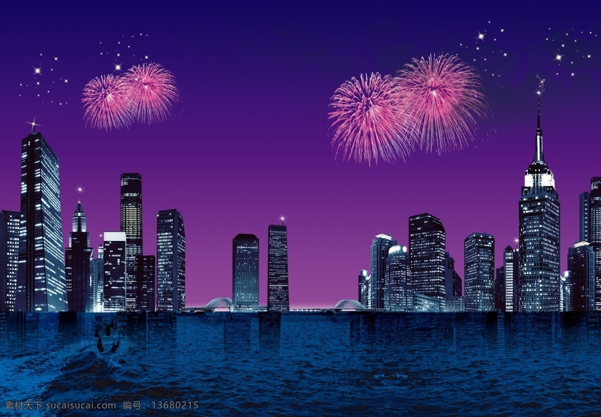 分层 城市夜景 高楼大厦 高楼林立 广告设计模板 摩天大楼 万家灯火 城市 夜景 模板下载 烟花 夜色阑珊 源文件 其他海报设计