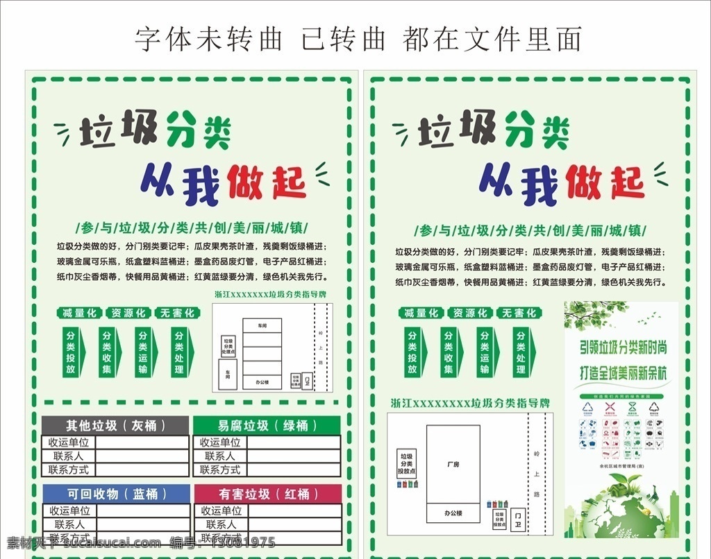 垃圾 分类 做起 垃圾分类 从我做起 分类指导牌 垃圾分类指导 分类牌 垃圾分类新版 展板模板