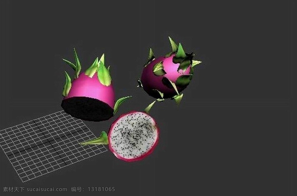 火龙果 水果 中模 四边面 材质 贴图 三维 3d 其他模型 3d设计模型 源文件 max 3d设计 展示模型