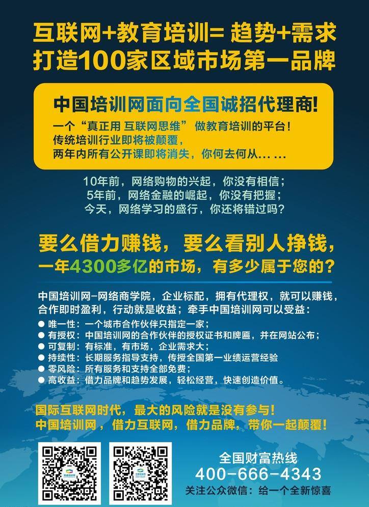 培训网 宣传单 二维码 互联网 蓝色 宣传页 培训网宣传单 矢量 海报 企业文化海报