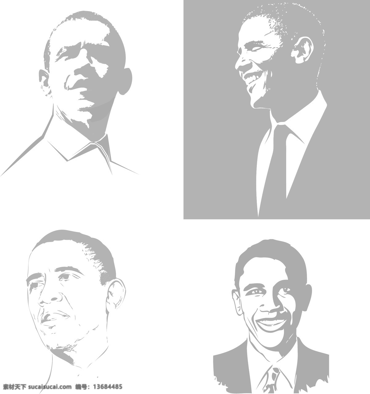 奥巴马 obama 矢量 名人 剪影 明星偶像 矢量人物