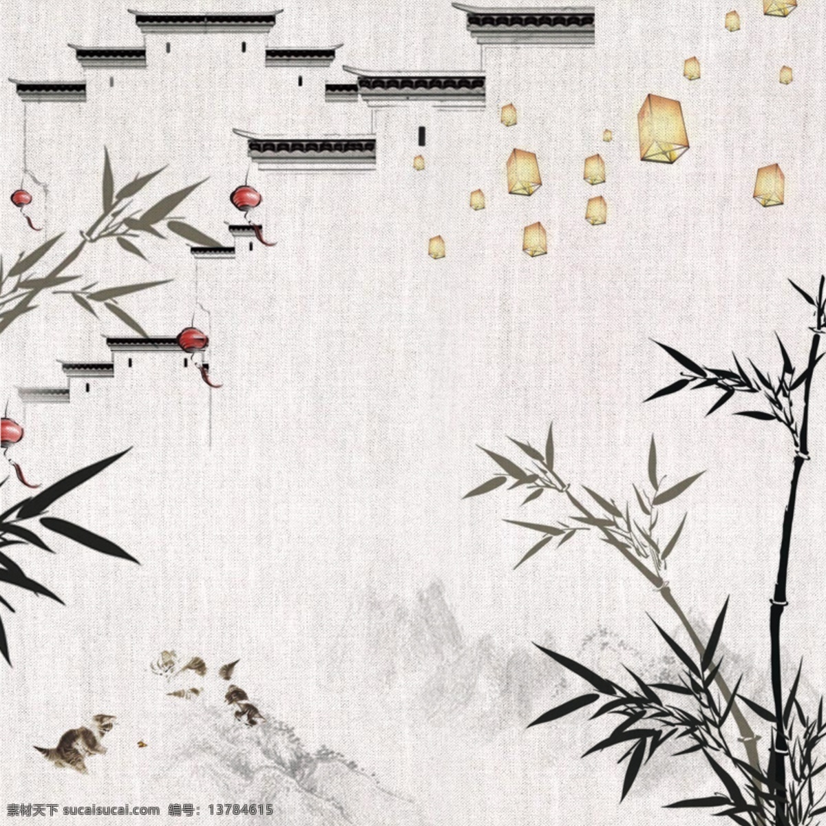 中式 江南 水乡 竹林 风 中国风 背景墙 卧室 客厅 装饰画 复古风 室内装饰画 手绘 书房装饰 墙画 墙绘 画 古风