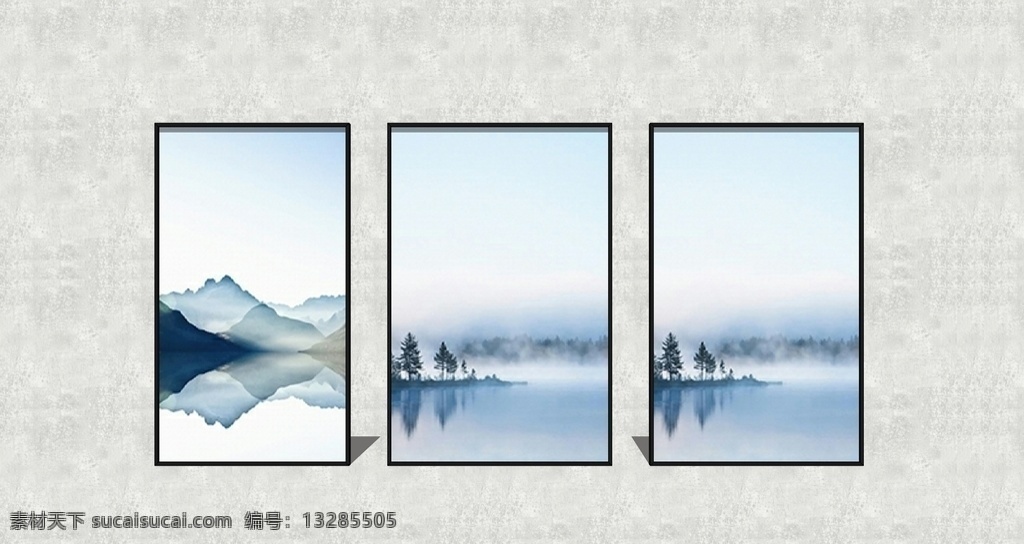 新中式装饰画 装饰画 挂画 画框 意境画 国画 山水画 意境山水画 新中式风格 新中式 效果图 室内设计 草图大师模型 草图大师 饰品摆件 环境设计 skp