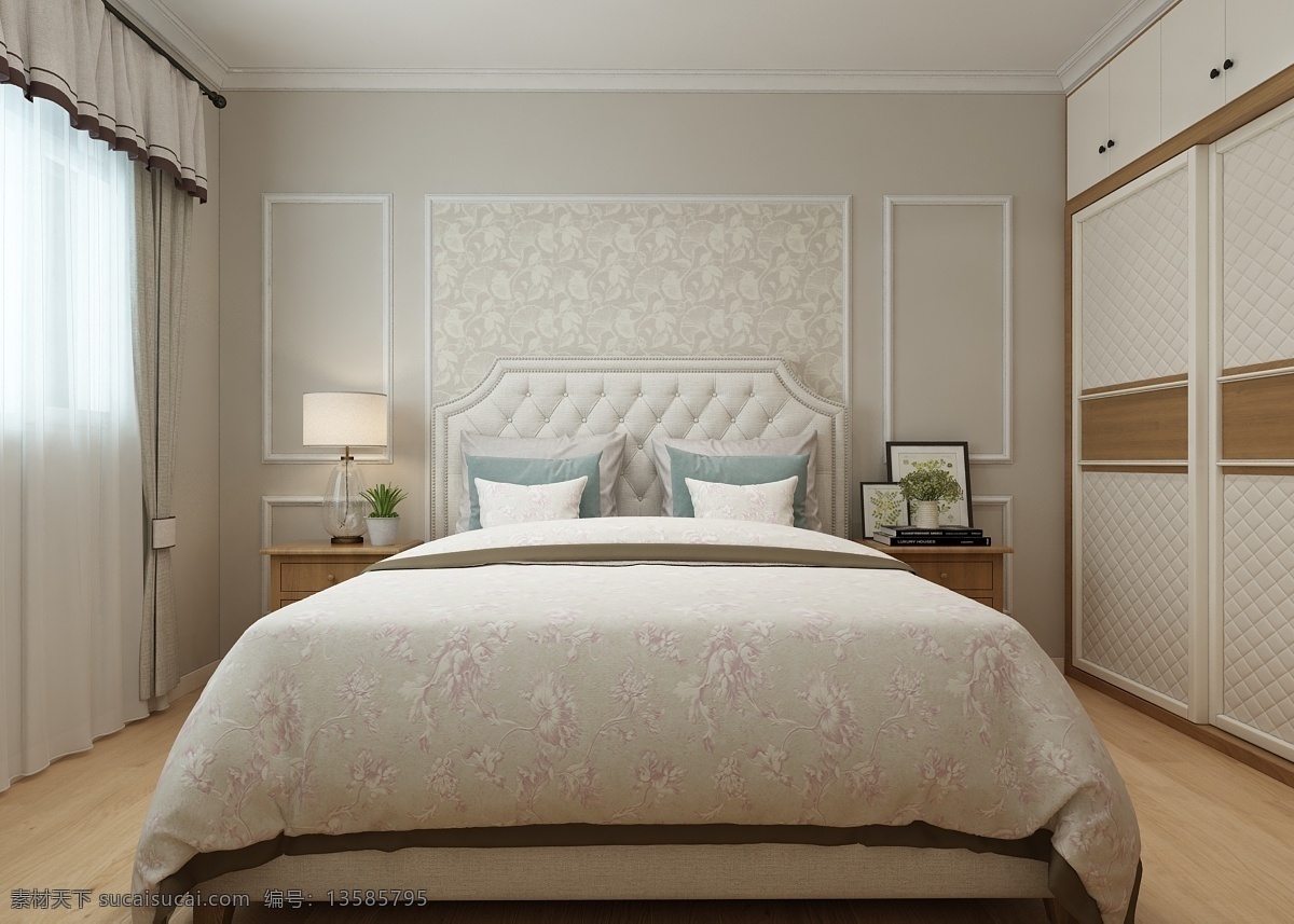 卧室 三维 模型 图 卧室模型 现代简约 整体模型 3dmax 灯光渲染