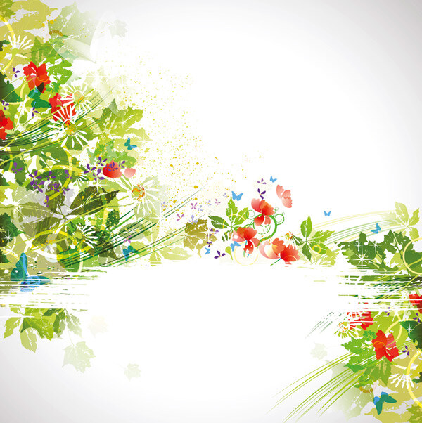 矢量 夏季 斑驳 创意 背景 斑驳背景 绿色创意 植物背景 夏季概念 矢量图 花纹花边