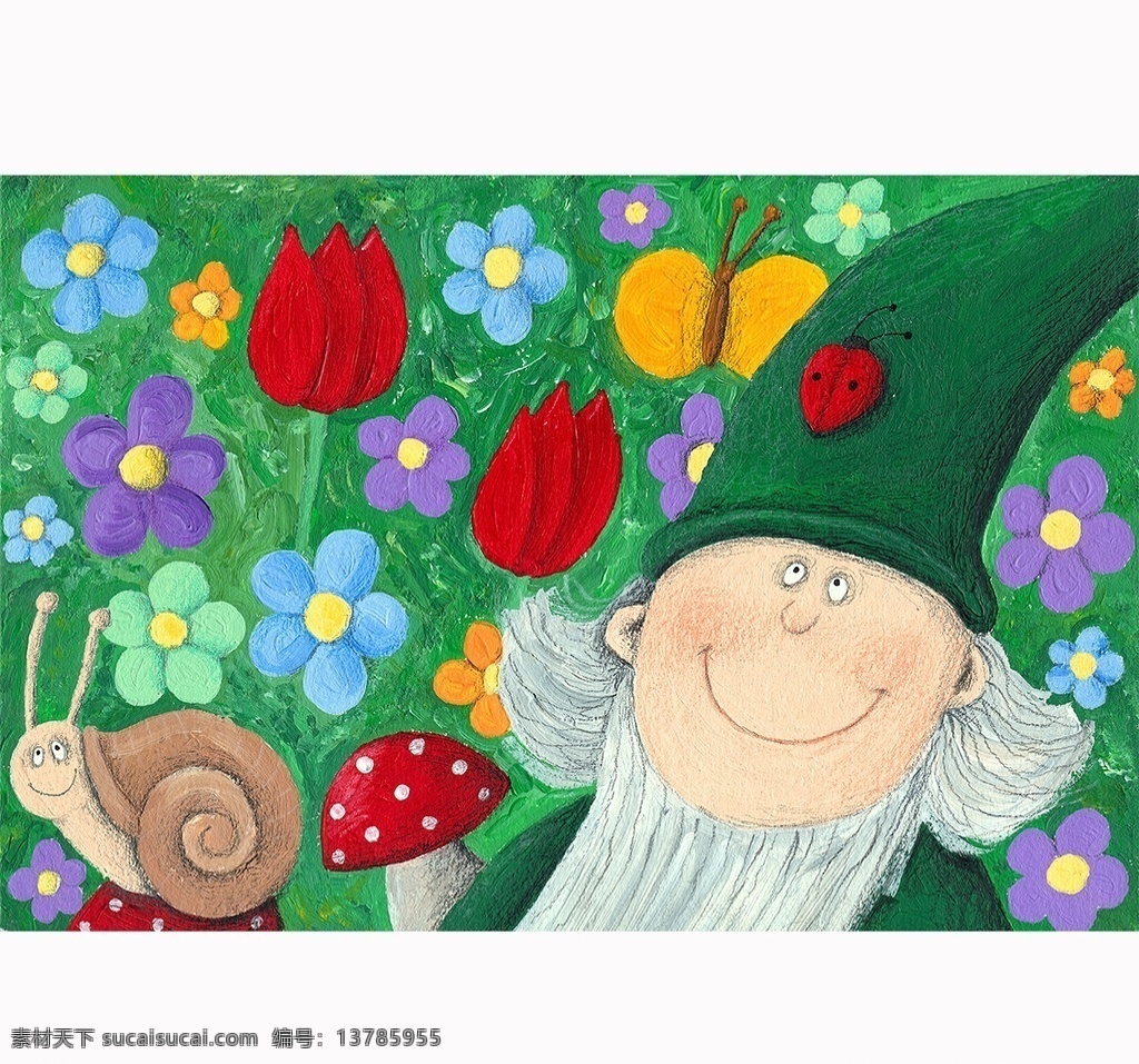 卡通油画 可爱 儿童房 装饰画 海报 无框画 共享装饰画 文化艺术 绘画书法