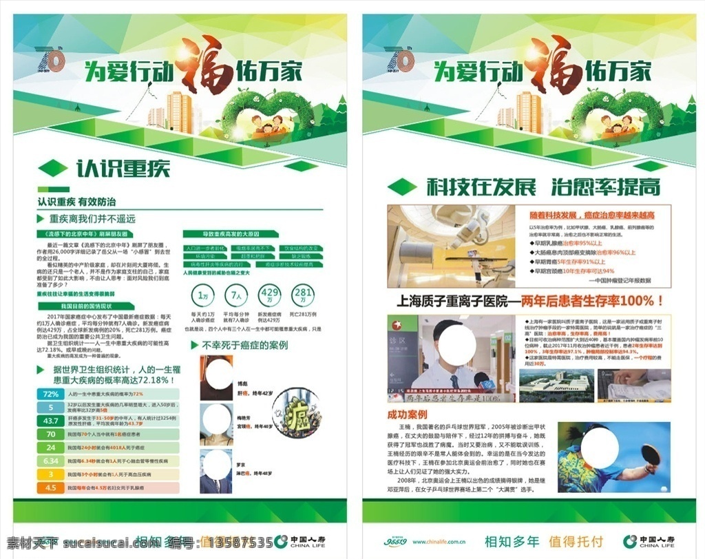 为爱行动 福佑万家 中国人寿 重大疾病保险 期待 企业文化 品质 展板模板