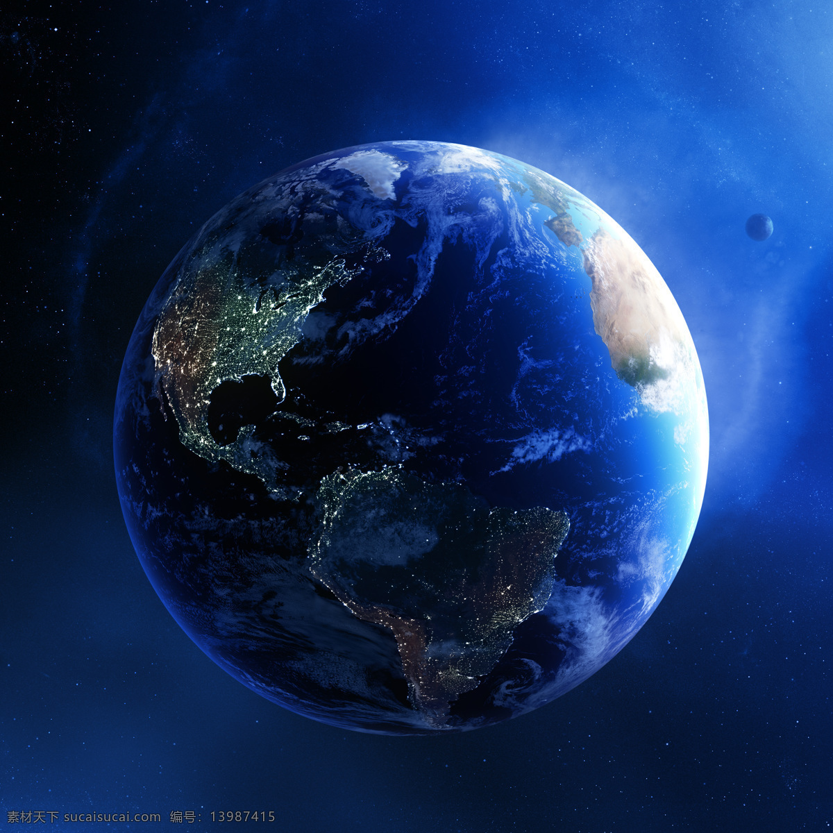 蓝色 光 照耀 地球 星球 美丽 太空 模型 地球图片 环境家居