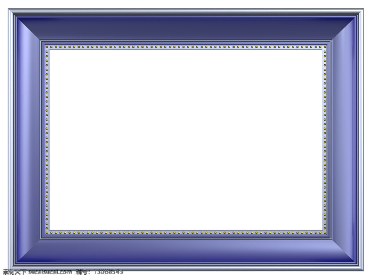 银 蓝色 矩形 框 孤立 白色 背景