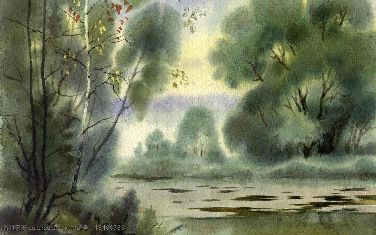 风景画 绘画书法 山水画 水彩画 水墨画 文化艺术 印象画 设计素材 模板下载 写意画 国外写意画 大师作品 水 家居装饰素材 山水风景画
