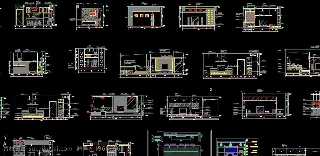 电视 背景 墙 cad 立面 图 室内设计 cad立面 集合 电视背景墙 材质 建筑室内 环境设计 源文件 autocad dwg