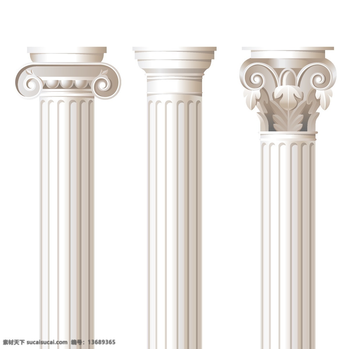 罗马柱 欧洲 石柱 雕刻 石刻 手绘 建筑材料 矢量 环境设计 建筑设计