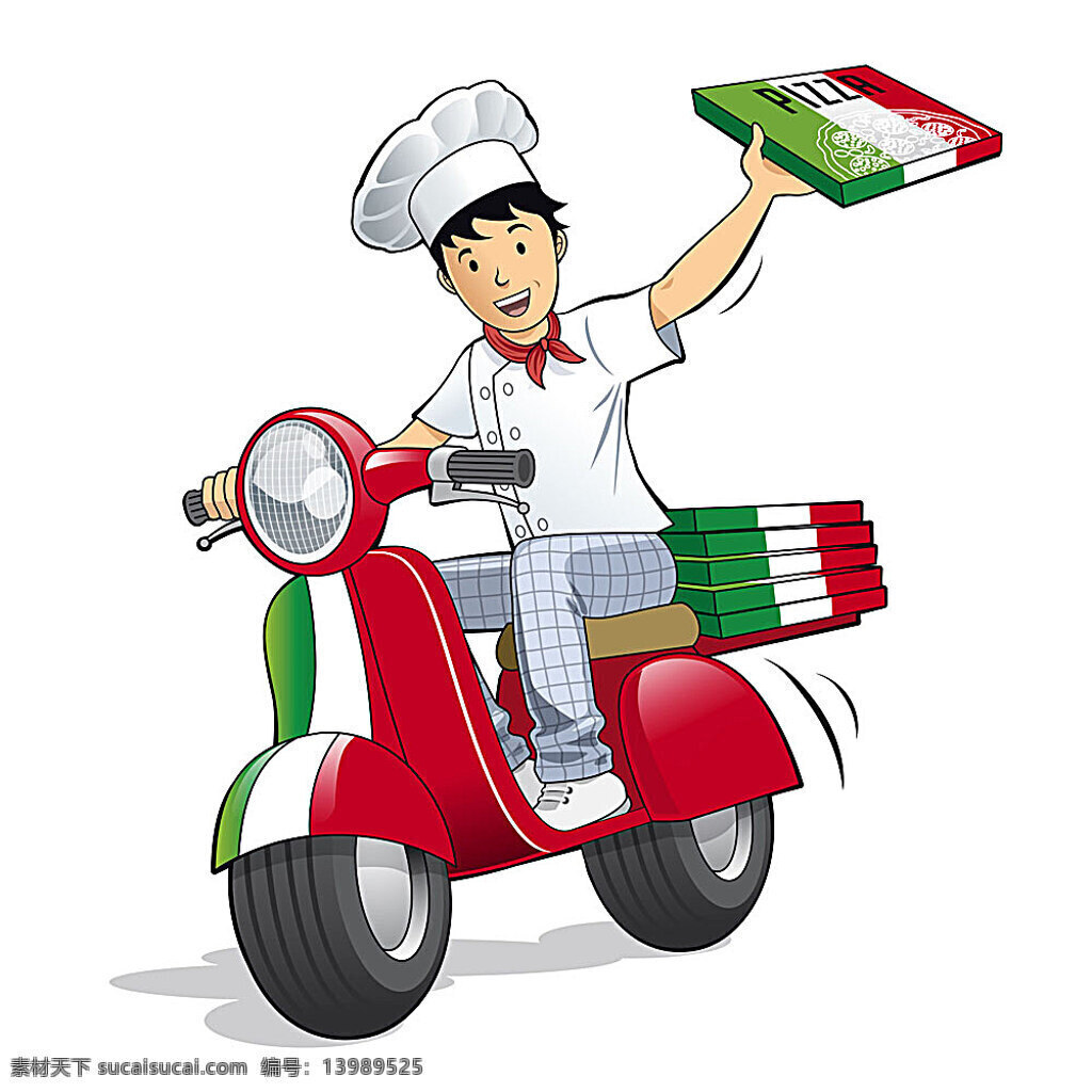 送 披萨 人 插画 矢量 模板下载 送披萨的人 男孩 摩托车 食物 餐饮美食 生活百科 矢量素材 白色