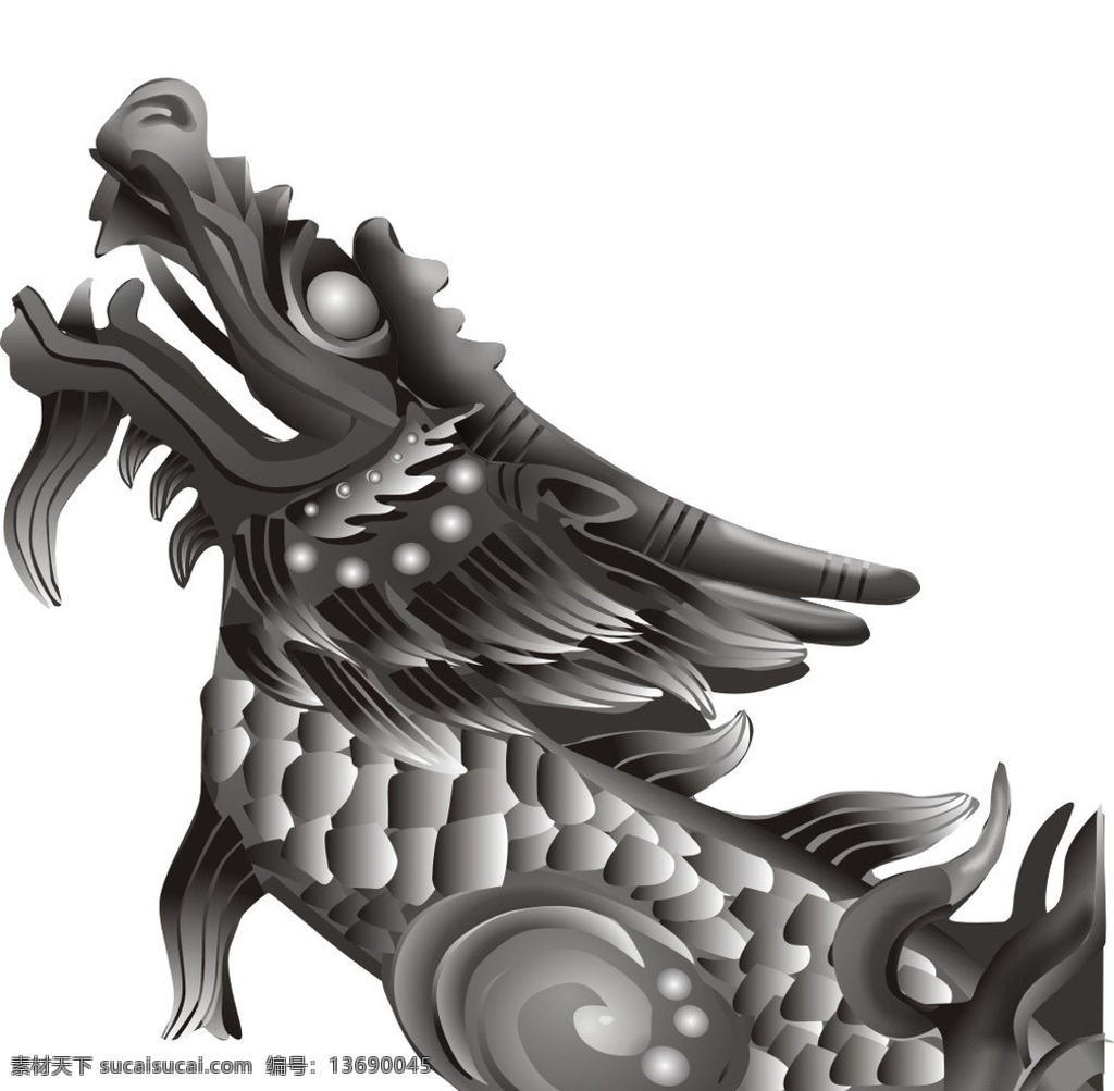 龙头 龙 精美图 矢量图 矢量 模板下载 龙头矢量图 压印龙头 公共标识标志 标识标志图标 小图标