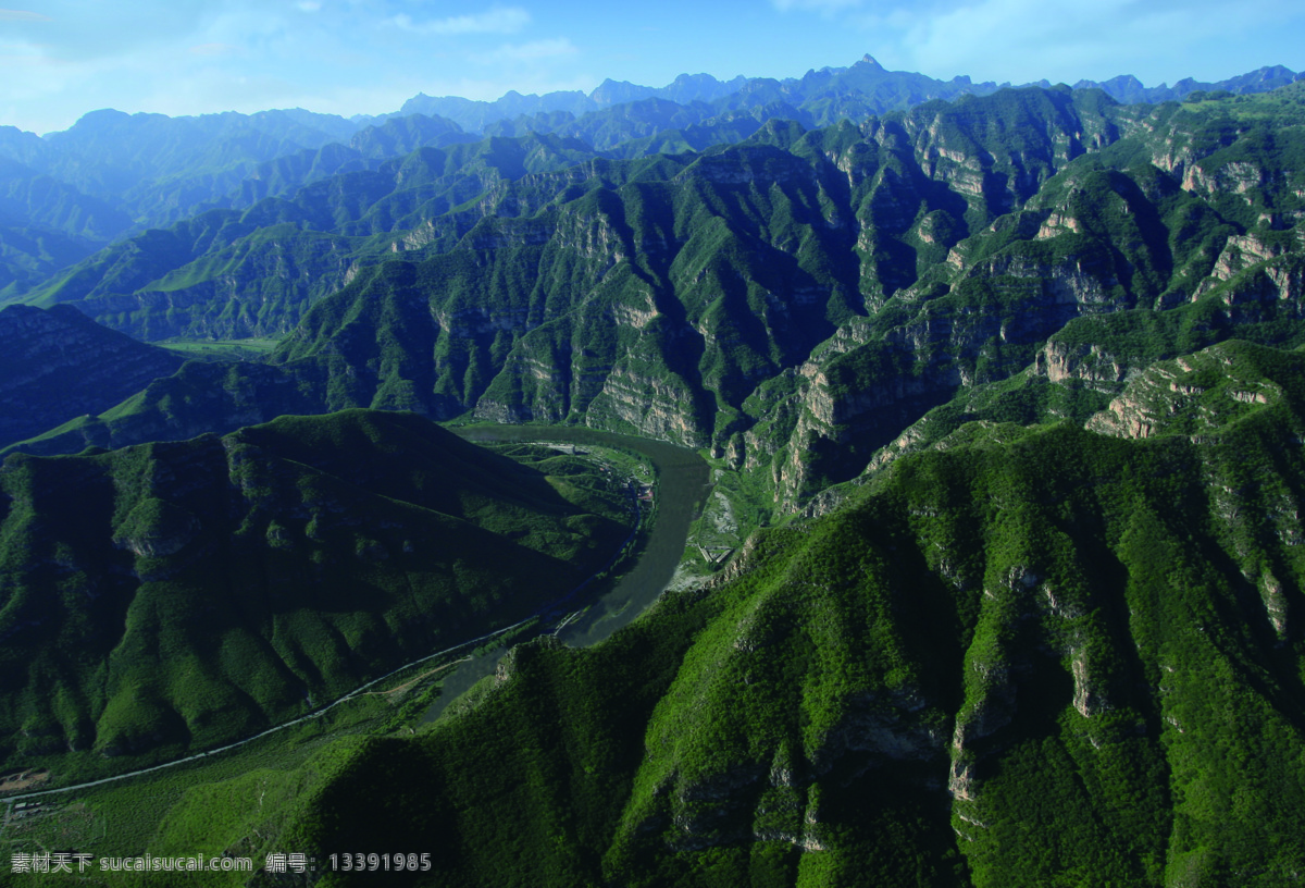 野三坡全景图 保定 涞水 野三坡 全景图 大山全貌 原创照片 自然景观 自然风景