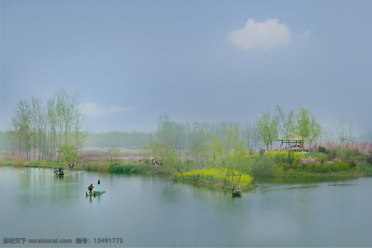 诗情画意 月亮湾 江苏 徐州 汉王景区 蓝天白云 春天 田园 自然景观 田园风光