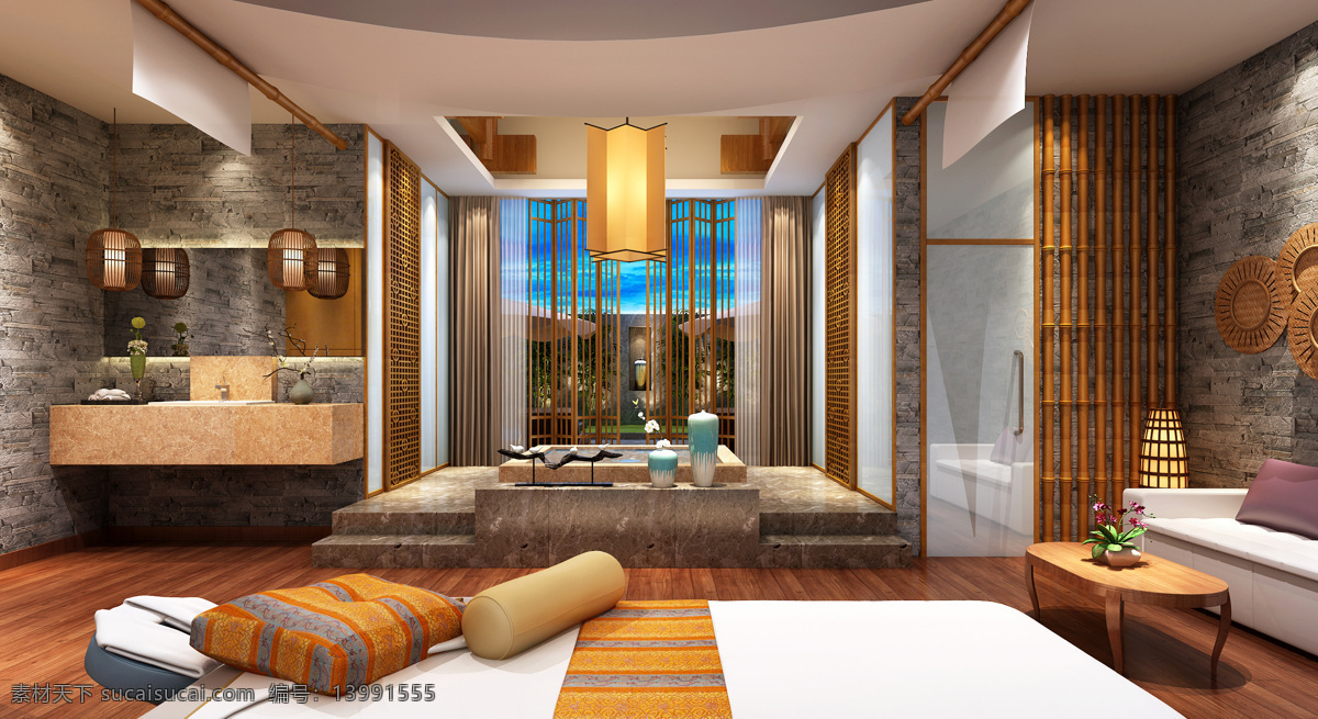 酒店 室内 中式 效果图 地板 酒店装修 装修 室内设计 展示效果 房间设计