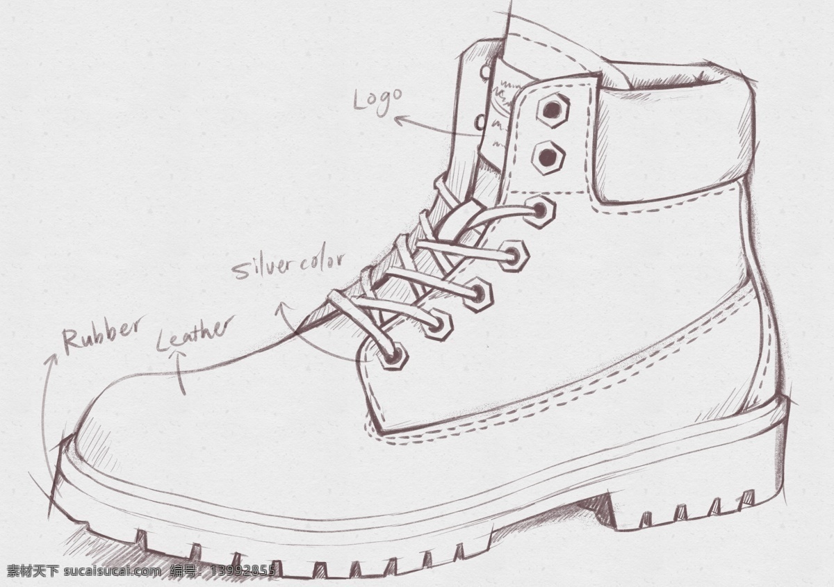 靴子 素描 细节 宣传 稿 工装鞋 黑白 速写 淘宝线稿 线条形状 靴子线稿 雪地靴