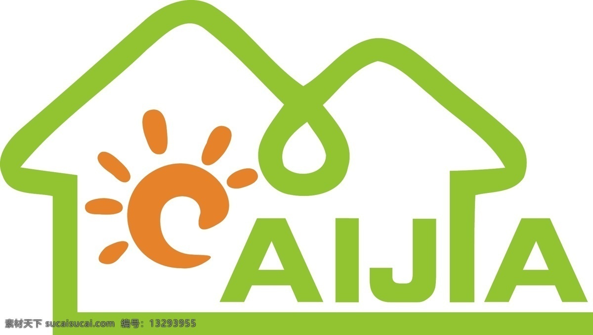 爱家logo 房子 太阳 字母 logo 拼音 logo设计