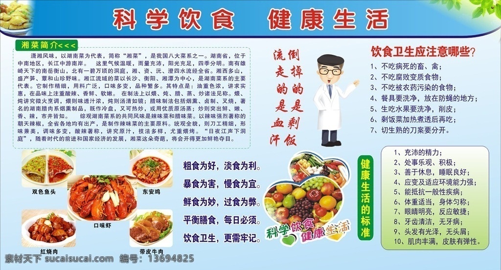 食堂展板 湘菜 展板 食物 饮食 健康饮食 科学饮食 粗食 食堂 饮食卫生