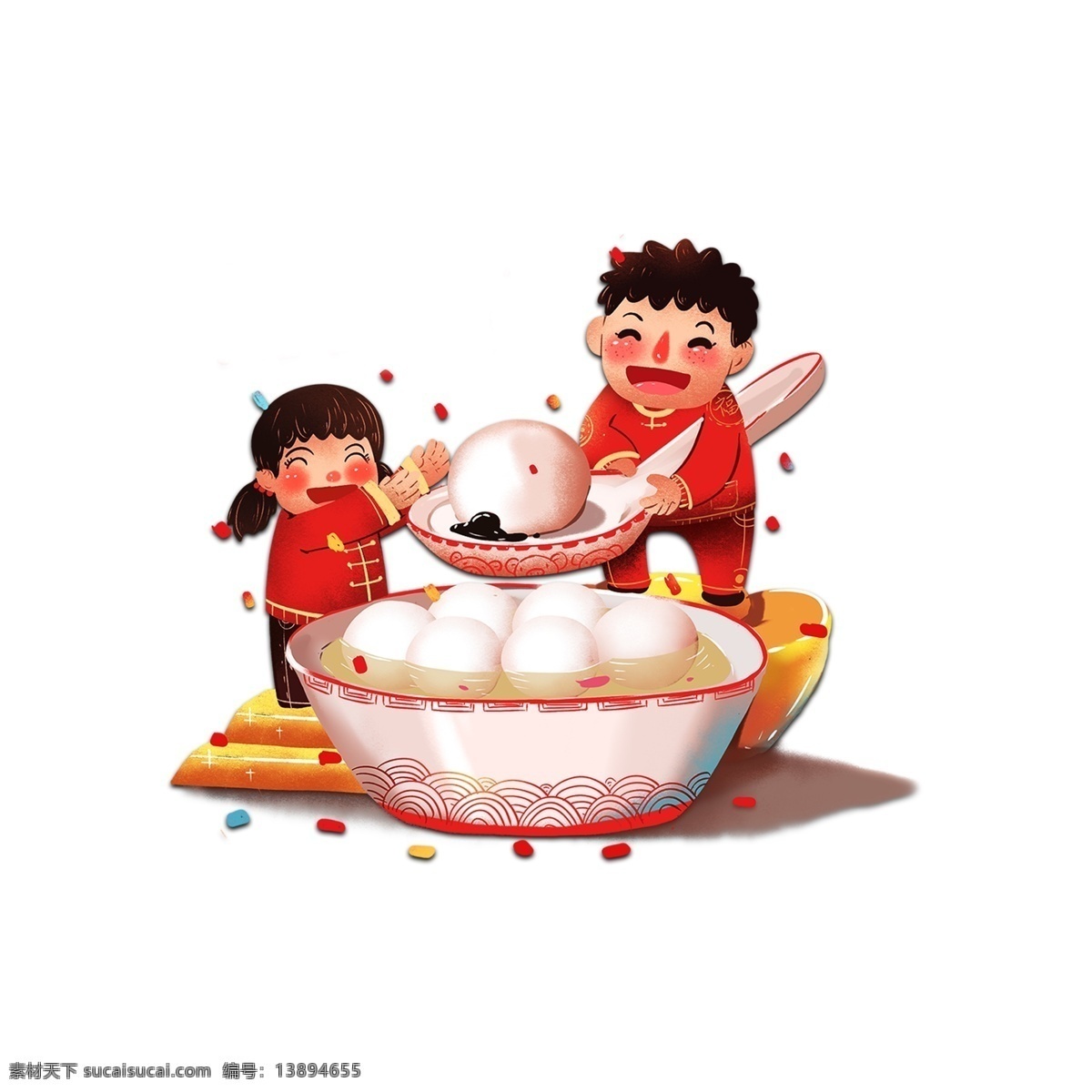 卡通 汤圆 装饰 图案