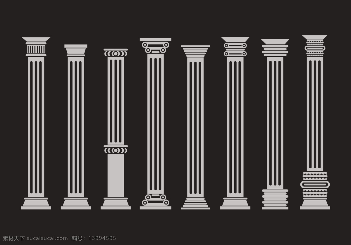 柱子 矢量柱子 罗马柱子 罗马柱 矢量罗马柱 矢量素材 手绘罗马柱