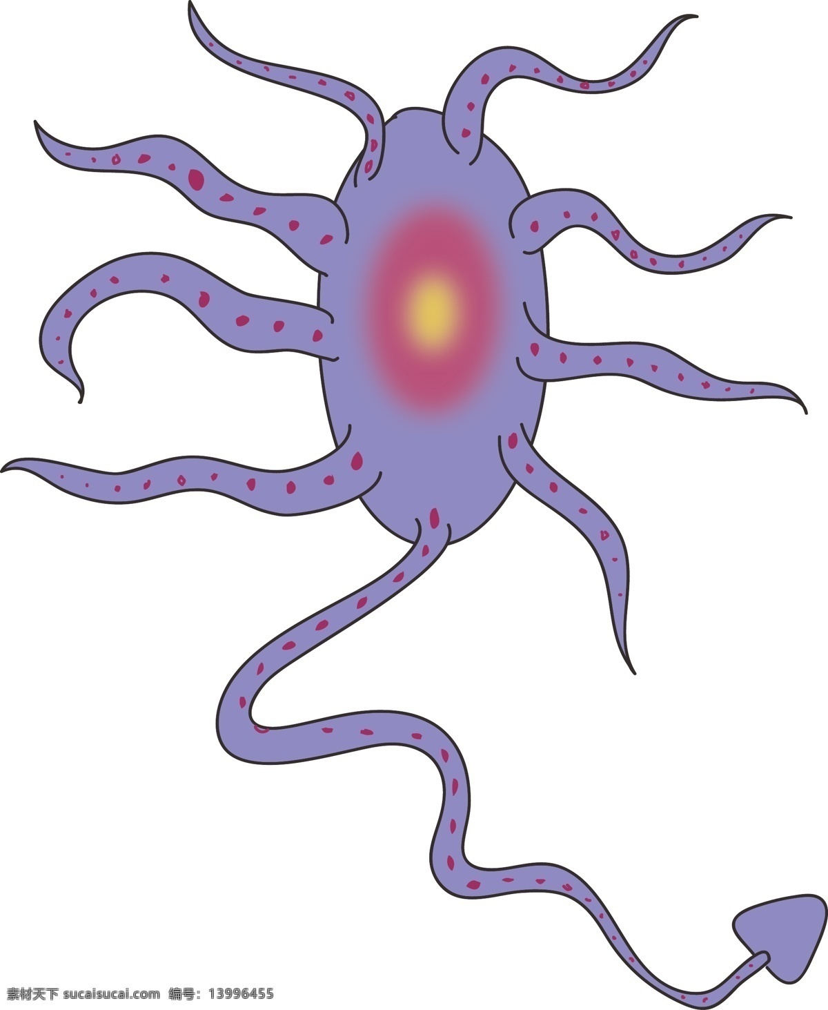 紫色 细菌 卡通 插画 紫色的细菌 细菌插画 卡通插画 细胞膜插画 细胞壁 核糖体 病菌 原核生物