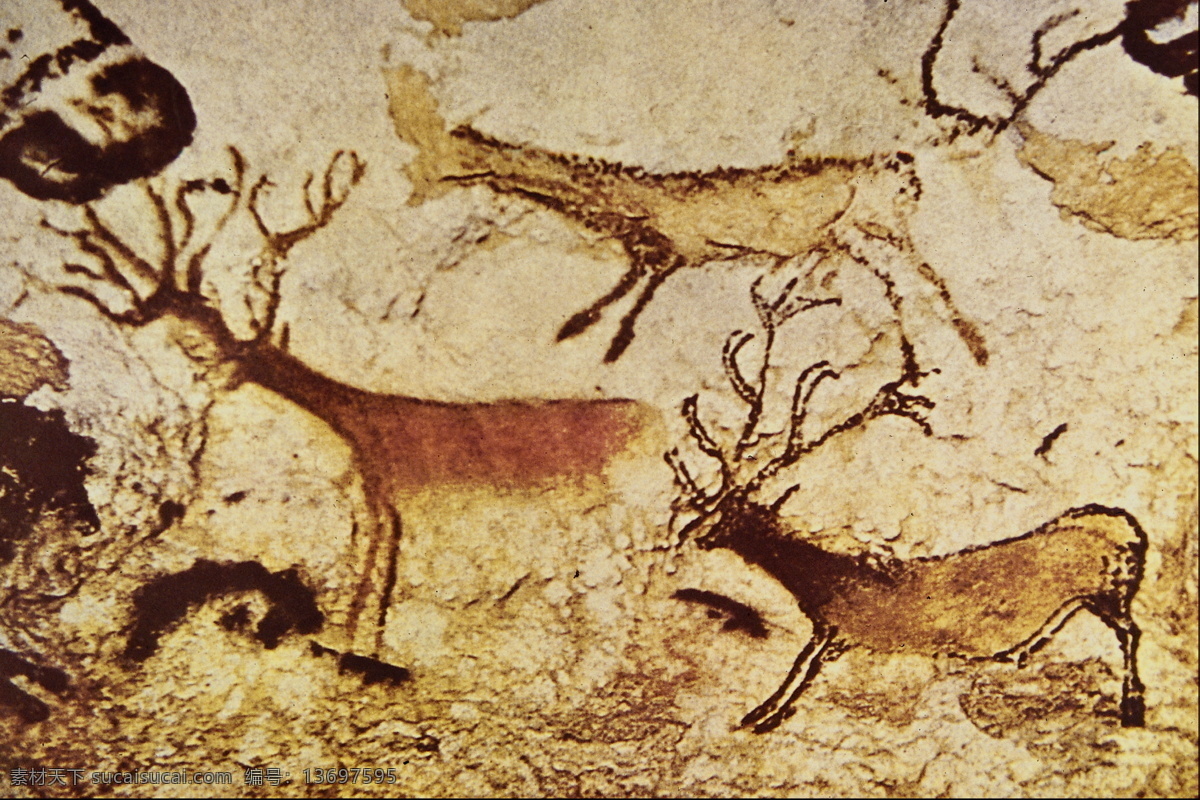 小鹿 壁画 小鹿壁画 古代雕像壁画 古代壁画图片 小鹿古代雕像 小鹿雕像壁画 文化艺术