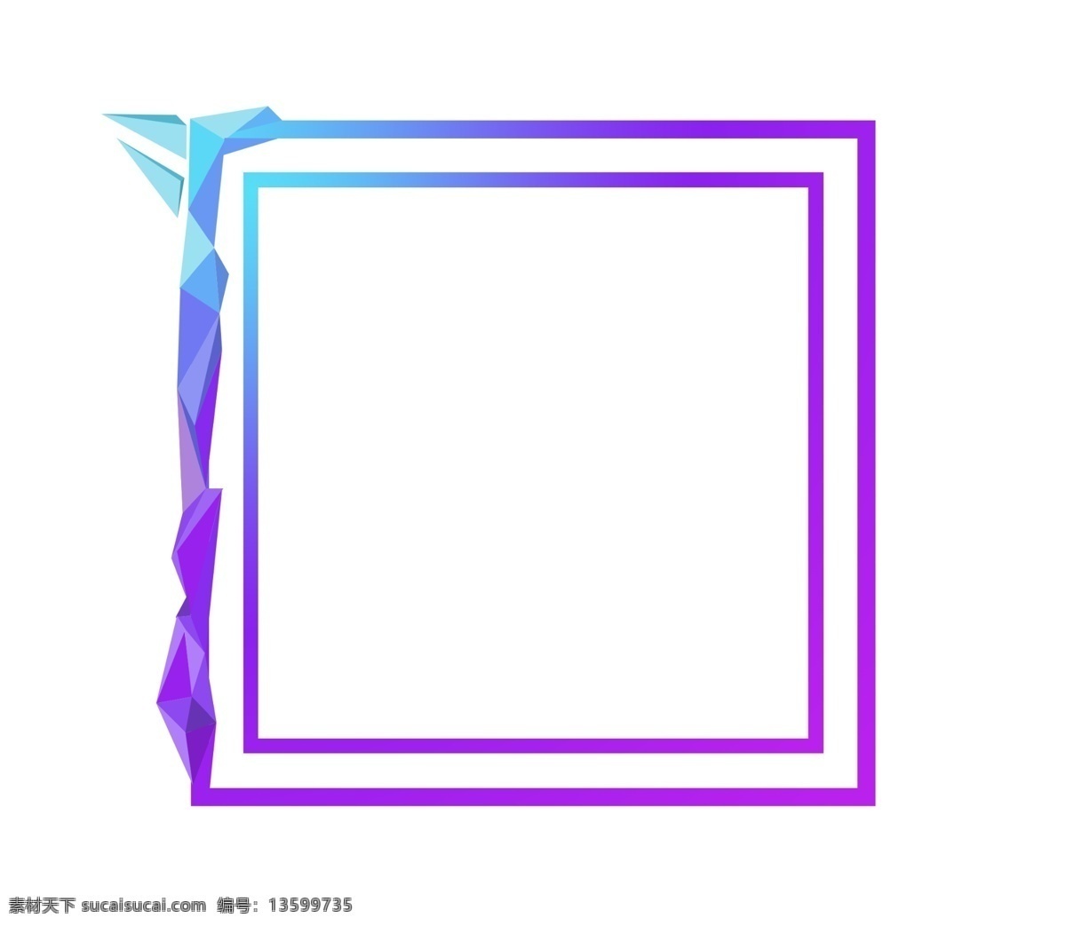 渐变 方形 边框 插画 渐变方形 立体